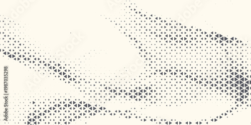 Triangle Shapes Vector Abstract Geometric Technology Background. Radial Composition Halftone Frame Triangular Retro Simple Pattern. Minimal Style Dynamic Tech Wallpaper