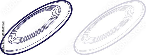 Abstract Elliptical Rings Graphic Design with Dark and Light Outline Variations