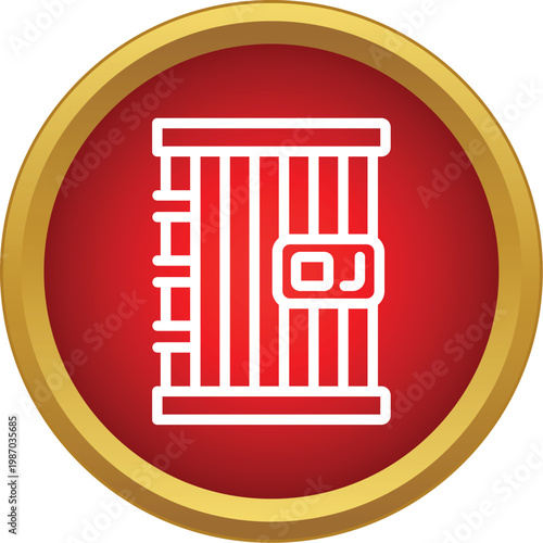 Jail cell icon depicting imprisonment, crime, and justice concepts