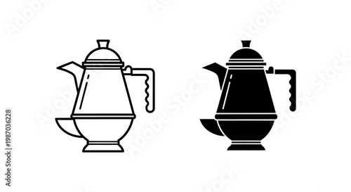 Set of coffee pot icons