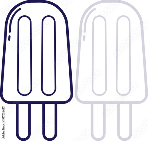 Popsicle icon outline style isolated on white background