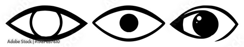 Eye set with solid black icon scanning vision design featuring computer vision, eye, scanning with iconography and illustration