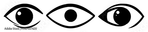 Eye set with solid black icon scanning vision design featuring computer vision, eye, scanning with iconography and illustration
