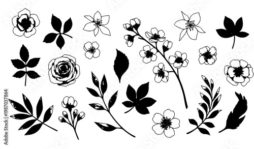 Watercolor floral wreath vector roses cherry blossoms jasmine elegant botanical design