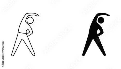 Icon Person Stretching Side Bend Health Fitness Wellness Pictogram