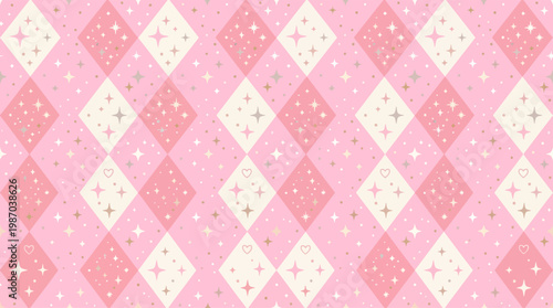 seamless vector pattern featuring a playful diamond checkered layout