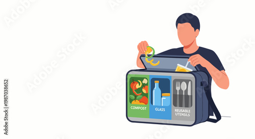 Embracing sustainable meal preparation and waste reduction through organized packing, promoting eco-conscious habits and a greener lifestyle for environmental care