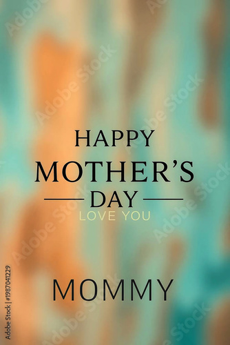 A chic Mother's Day card with bold black serif text reading 