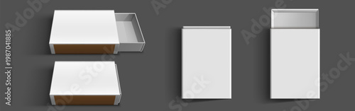 White matchbox, empty package for match sticks