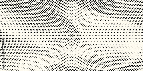 Halftone radial dotted background. Square dots comic gradient texture. Concentric fading gradation wallpaper. Black white rough grit overlay. Grunge gritty circular pop art cartoon backdrop. Vector