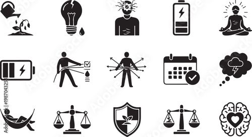 Icons Representing Various Aspects of Modern Life