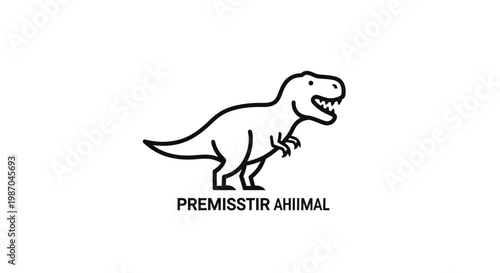 A simple line drawing of a dinosaur.