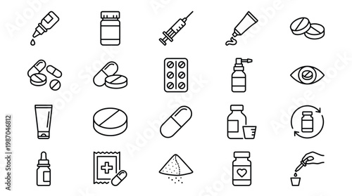 Line Pills Icons