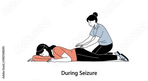 First Aid for Seizure: Laying Down Victim, Caregiver Assisting