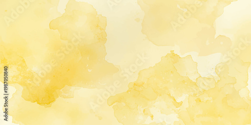 Abstract yellow watercolor grunge vintage parchment texture background with aged paper clouds and artistic retro paint design