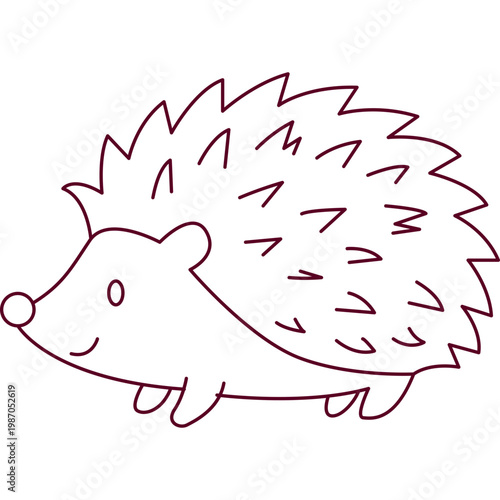 Cute Hedgehog Line Art Illustration