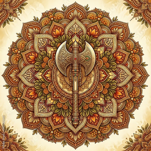 Parshuram Jayanti celebration with axe mandala art
