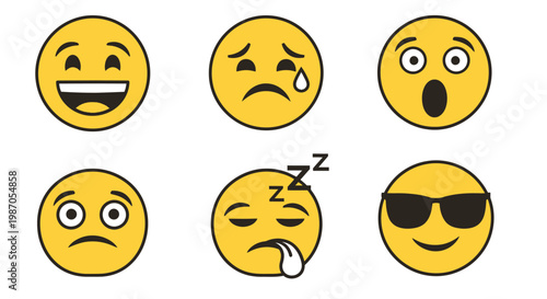 Collection of emoticon faces.