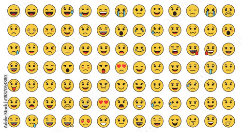 Collection of Various Emoji Faces.