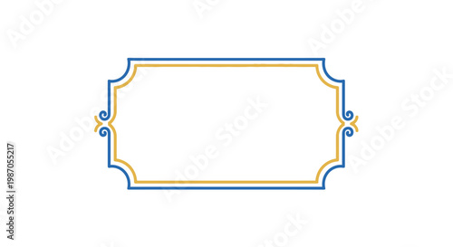 Colorful ornate rectangle frame.