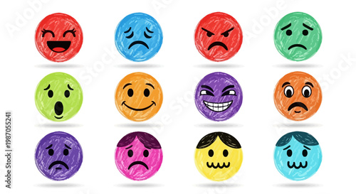 Colorful Smiley Face Emoticons.