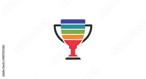 Colorful Trophy Cup Icon.