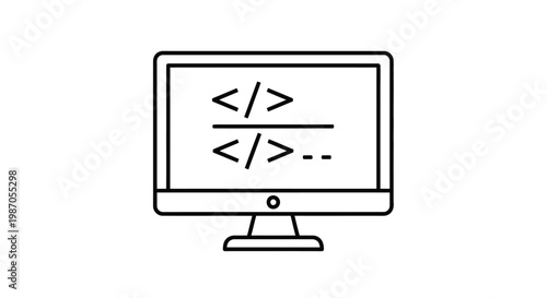 Computer Screen with Code Display.