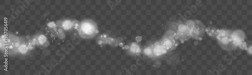 Abstract bokeh light effect with soft white glow. Floating highlights add gentle movement. Minimal elegant background for projects.