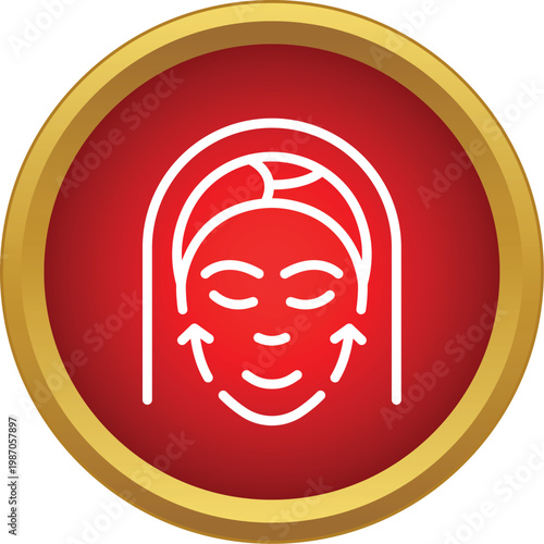 Woman's face receiving a skin lifting or massage treatment