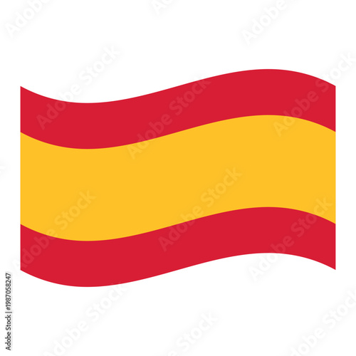 Dynamic Spain flag waves illustration, textured patriotic abstract graphic design