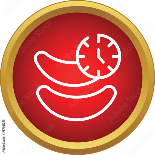 Sleep mask icon with a clock illustrating sleep cycles and time for rest