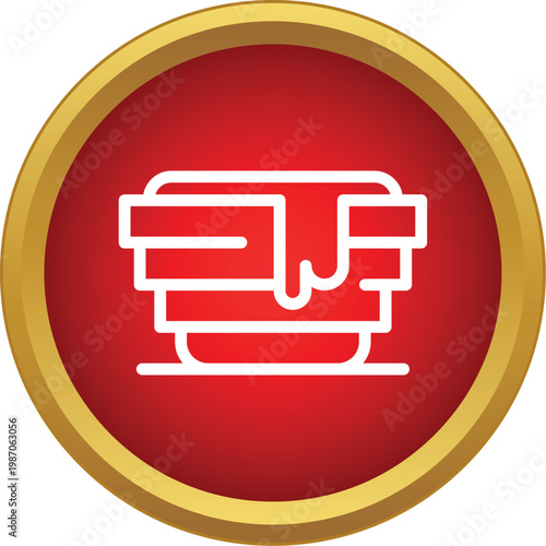 Stack of pancakes with syrup or honey dripping onto a plate as a simple outline icon