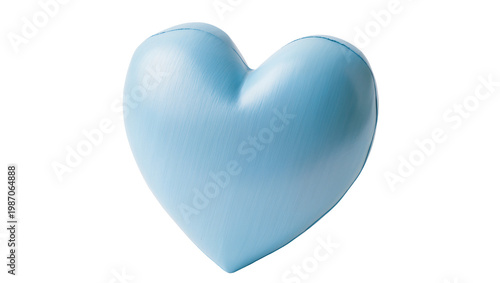 Canvas Print Soft blue heart-shaped stress ball, isolated on transparent background