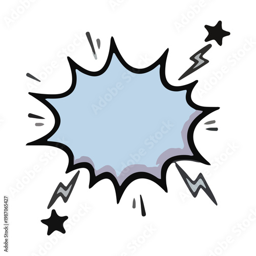 Light Blue Comic Style Burst Speech Bubble