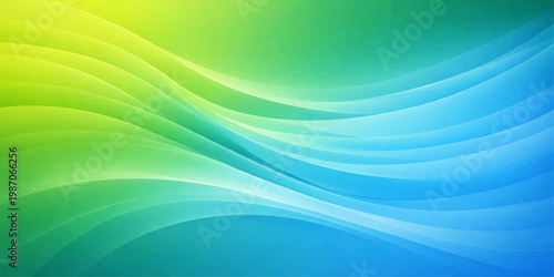 Abstract and vibrant display of colorful, undulating waves in flowing shades of green and blue, evoking a sense of tranquility.