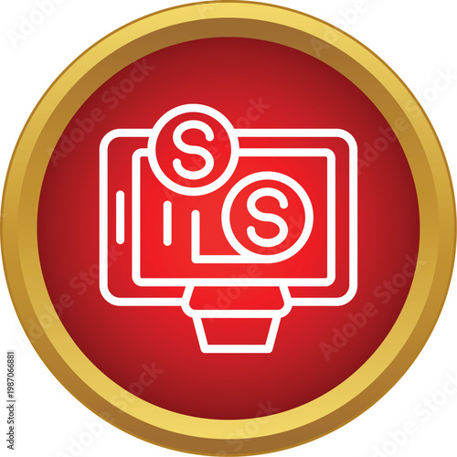 Digital money flowing between smartphone and desktop computer devices representing online payment