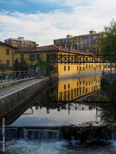 Cassina de Pomm, old building on the Martesana canal in Milan, Italy