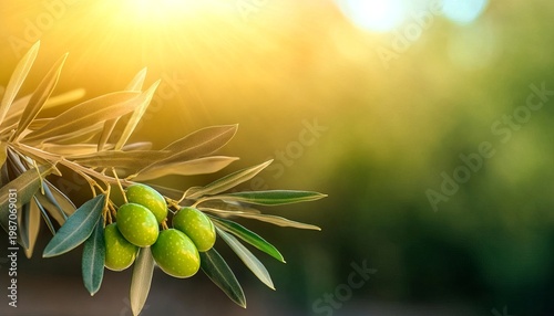 Sunlit olives hanging on a tree branch, beautifully showcasing nature s artistry and charm.