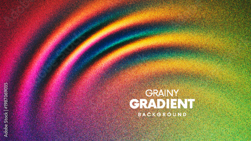 Rainbow gradient with circular flowing waves from thousands of individual dots. Iridescent abstract waves forming spiral folds and rounded shapes. Expressive gradient with swirling circular rhythm