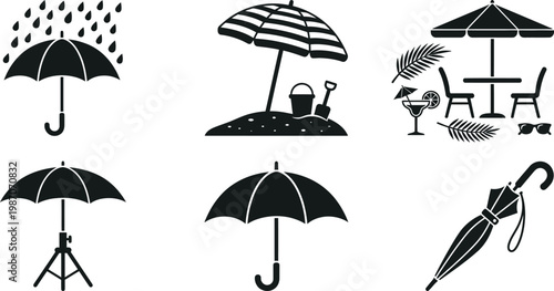 Umbrella and Parasol Silhouette Collection