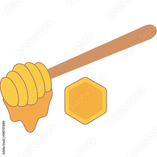 Honey Dipper and Honeycomb Icon