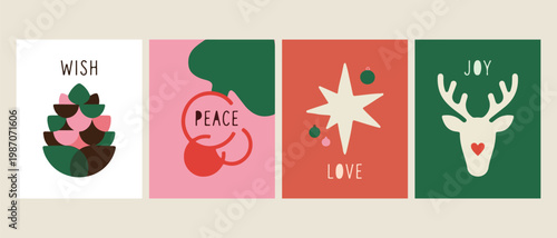 peace and love abstract text art with star and shapes, minimalist modern vector design, aesthetic contemporary graphic illustration, creative wellness and positivity art, clean flat design poster, dec