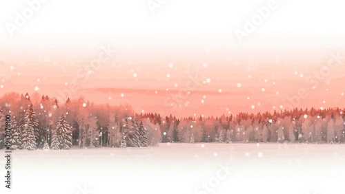 Photography Snowy Trees Forest Winter Landscape Scene.
