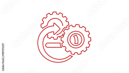 Gears and Cogwheels Interconnected Mechanism.