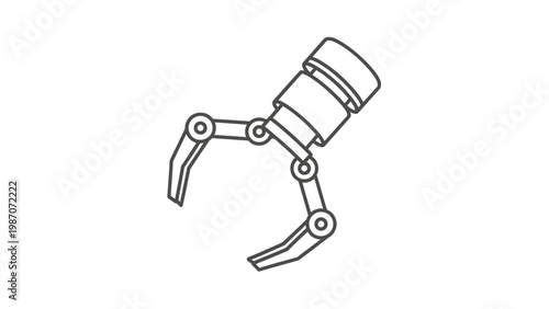 Mechanical robotic arm illustration graphic design.