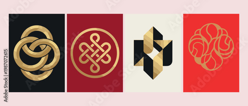 Gold celtic knot design, endless geometric symbol, luxury knot art vector, ancient celtic pattern, eternal loop illustration, black and gold aesthetic, traditional knot work
