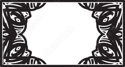 Black, abstract, tribal, border designs, vector frame, ornamental patterns, illustration elements