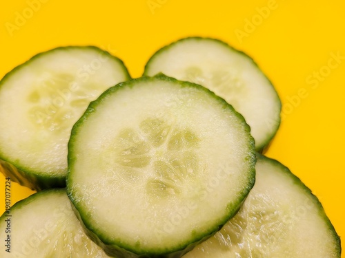 Vegetarian portion of sliced cucumbers