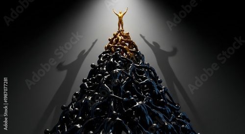 Wallpaper Mural Business career concept illustration shows a shining figure reaching success atop a pyramid Torontodigital.ca