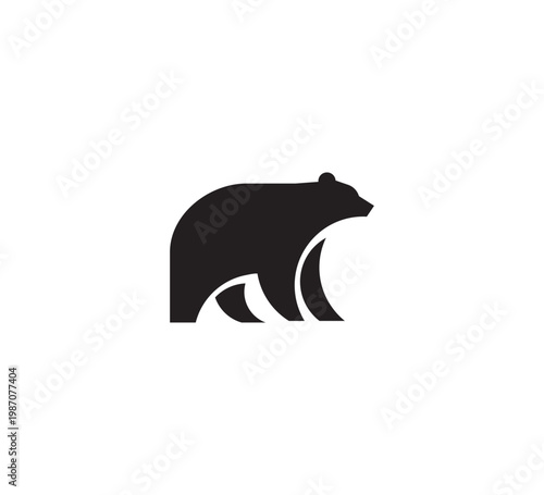 Animal Logo Bear Modern Minimalist Wildlife Vector Design